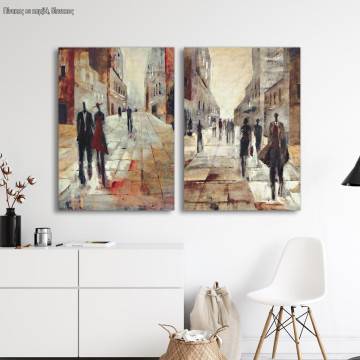 Canvas print City streets, two panels