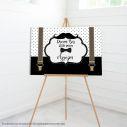 Canvas print Dream big little man , Moustache Papillon suspenders