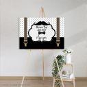 Canvas print Dream big little man , Moustache Papillon suspenders