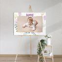 Canvas print Baptism decoration girly, personalized with photo