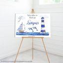 Canvas print Baptism decoration,Nautical theme watercolor