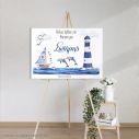 Canvas print Baptism decoration,Nautical theme watercolor