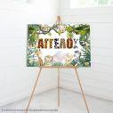 Canvas print Baptism decoration, Animal print personalized name