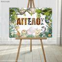 Canvas print Baptism decoration, Animal print personalized name