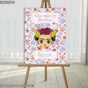 Canvas print welcome to my baptism , Cute floral Fridha