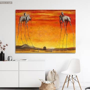 Canvas print Elephants reart (original by S. Dali), reproduction