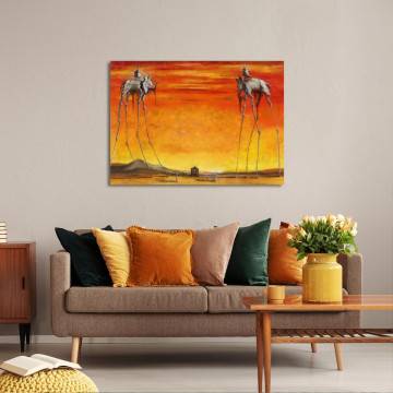 Canvas print Elephants reart (original by S. Dali), reproduction 2