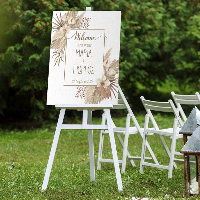 Canvas print Wedding Welcome Pampas grass
