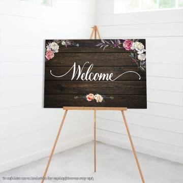 Canvas print Wedding decoration horizontal, Welcome 2