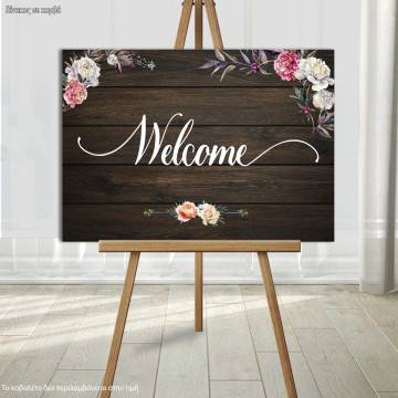 Canvas print Wedding decoration horizontal, Welcome