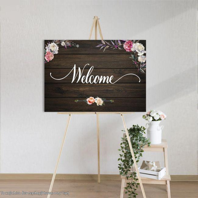 Canvas print Wedding decoration horizontal, Welcome