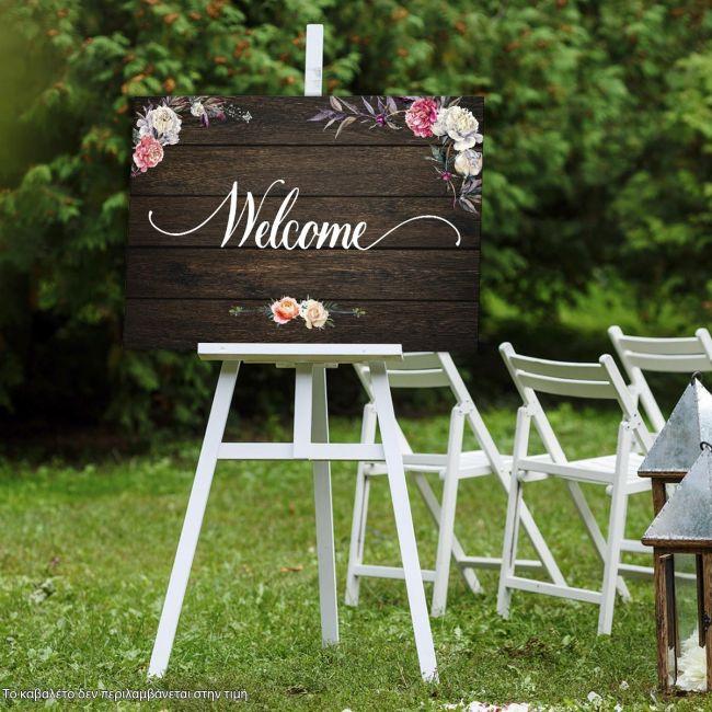 Canvas print Wedding decoration horizontal, Welcome