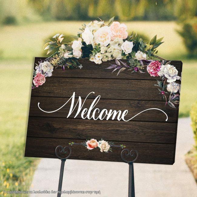 Canvas print Wedding decoration horizontal, Welcome