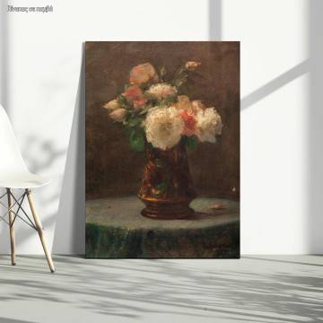Πίνακας ζωγραφικής Βάζο με τριαντάφυλλα Ιακωβίδης Καμβάς τελαρωμένος