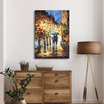 Canvas print Couple rain walk Framed canvas View 1 2