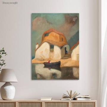 Canvas print Fisherman's house by the sea, Oikonomou M.