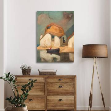Canvas print Fisherman's house by the sea Oikonomou M. Framed canvas View 1 2