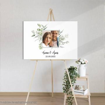 Canvas print Wedding decoration Floral frame I with photo 2