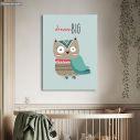 Πίνακας παιδικός σε καμβά Owl dream big