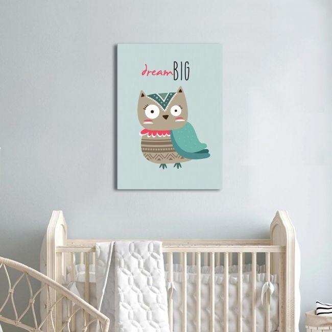 Kids canvas print Owl dream big