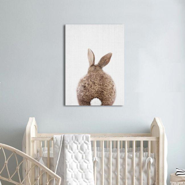 Πίνακας παιδικός σε καμβά Bye bye rabbit, λαγουδάκι