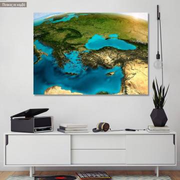 Canvas print Greece map 3d illustration high detail