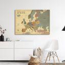 Canvas print Map of Europe textured vintage