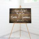 Wooden sign Wedding welcome