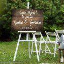 Wooden sign Wedding welcome