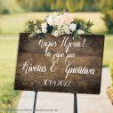 Wooden sign Wedding welcome