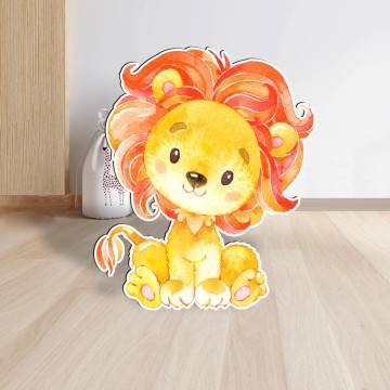 Wooden figure printed Lion, African friends 2