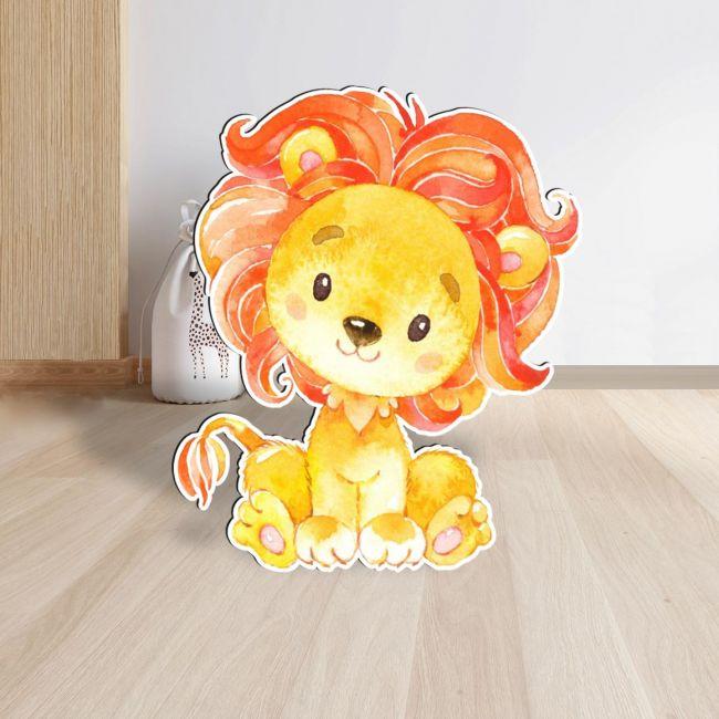 Wooden figure printed Lion, African friends