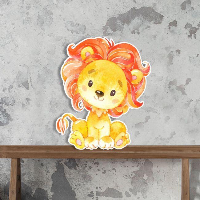 Wooden figure printed Lion, African friends