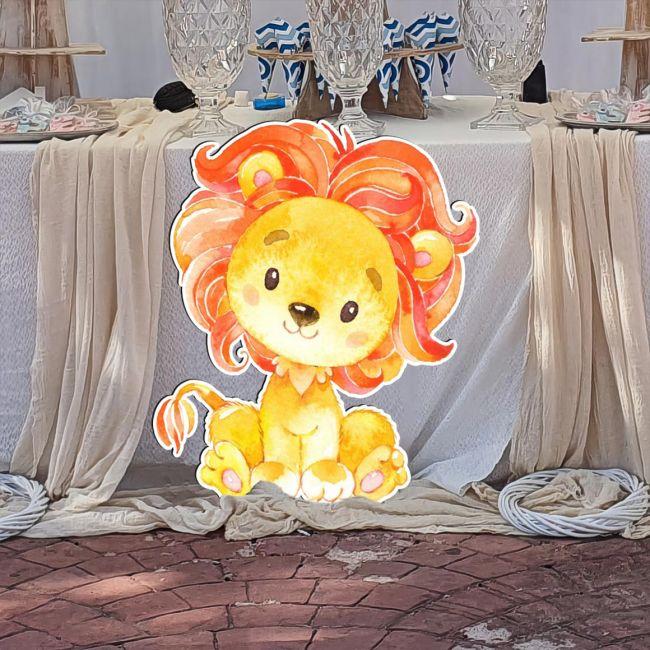 Wooden figure printed Lion, African friends