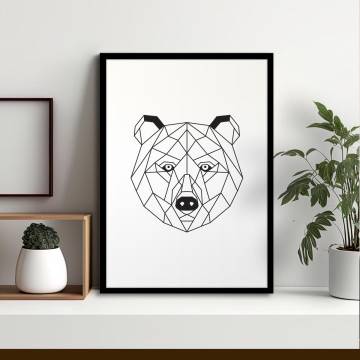 Geometric animals Bear, Poster