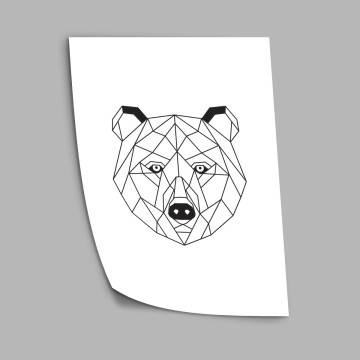 Geometric animals Bear, αφίσα, κάδρο  2