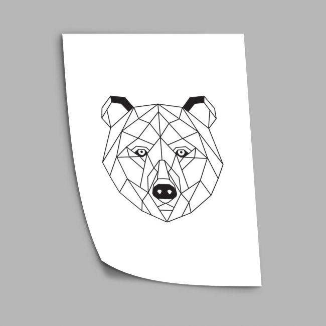 Geometric animals Bear, Poster