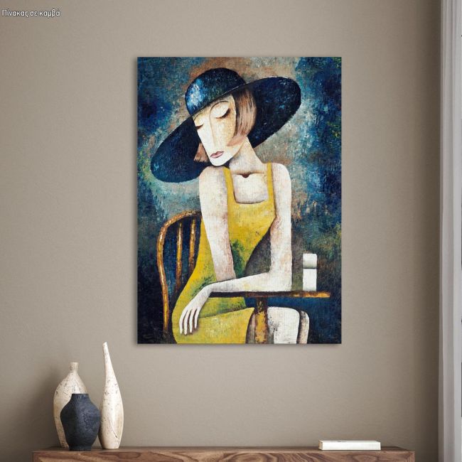 Πίνακας σε καμβά Lady in cafe II
