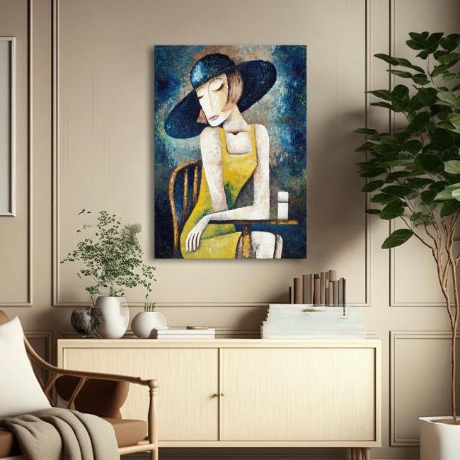 Canvas print Lady in cafe II