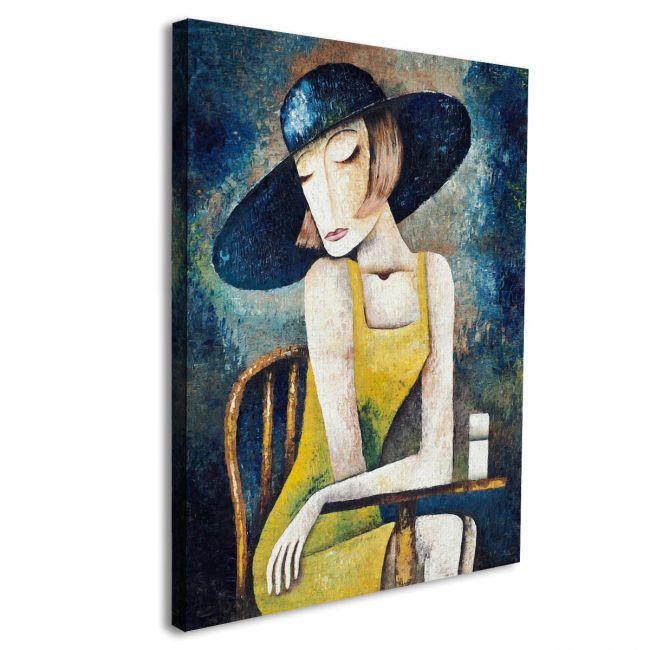 Canvas print Lady in cafe II