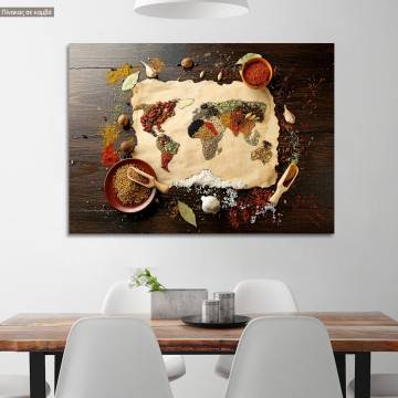 Canvas print Spicy world map