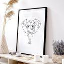 Geometric animals Elephant, Poster