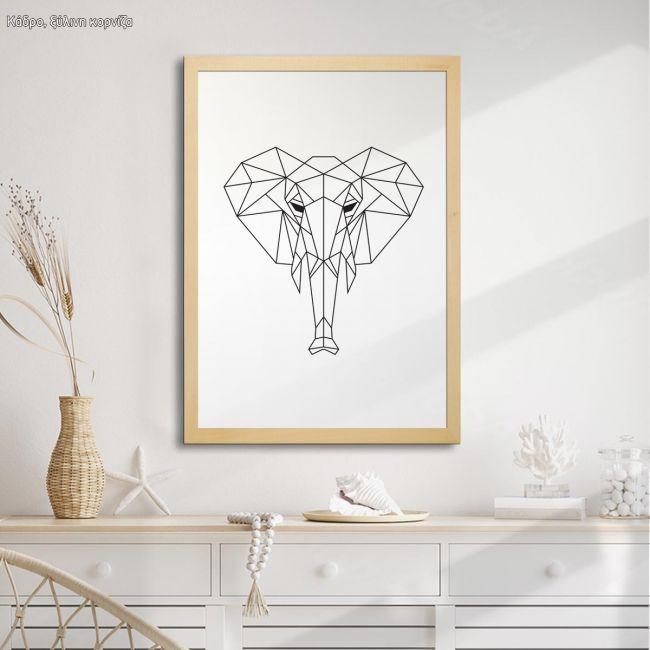 Geometric animals Elephant, αφίσα, κάδρο 