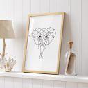 Geometric animals Elephant, Poster