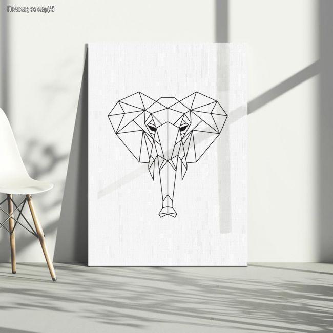 Geometric animals Elephant, Poster
