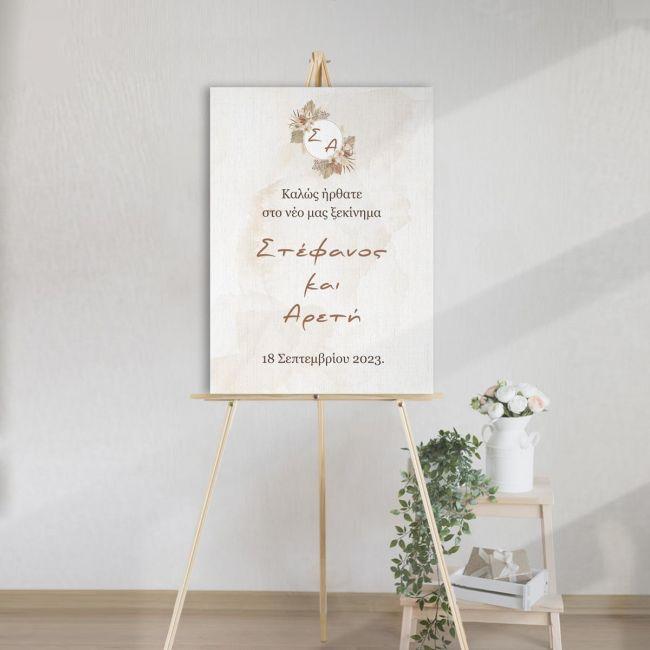 Canvas print Wedding Welcome New beginning Pampas grass