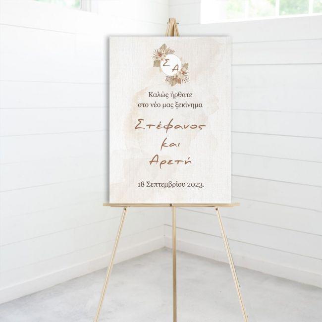 Canvas print Wedding Welcome New beginning Pampas grass