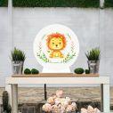 Wooden printed sign, Cute watercolor lion
