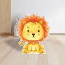 Wooden printed figure, baby watercolor lion