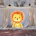 Wooden printed figure, baby watercolor lion